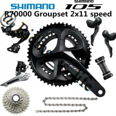 Shimano 105 R7000 2x11 Road Bike Groupset 50-34/52-36/53-39/165-175 No Calipers - Image 1 of 4