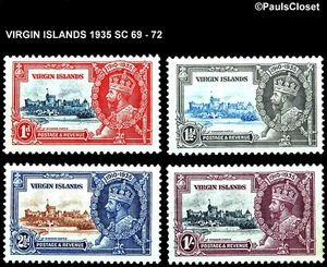 VIRGIN ISLANDS 1935 SC 69-72 SILVER JUBILEE KING GEORGE V MHR F/VF - Picture 1 of 2