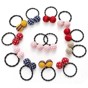 10 Pcs Women Girls Hair Ties Double Balls Hair Bands Elastic Hair Rings Hair ... - Picture 1 of 3