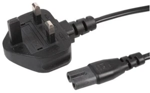 Uk-Netzstecker C7 Kabel, Schwarz, 1m - PRO ELEC - Bild 1 von 1