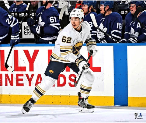 Brandon Montour Sabres 50th Anniv Season Alternate Jersey Skating 20x24 Photo Cover
