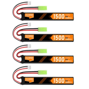 4 x 1500mAh 7.4V Airsoft Batería 35C Hobby LiPo Batería con Mini Enchufe Tamiya - Imagen 1 de 7