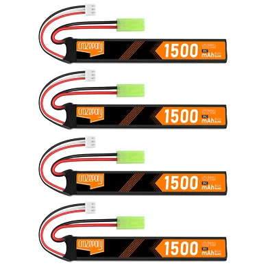 4 x 1500mAh 7,4V Airsoft Batterie 35C Hobby LiPo Akku mit Mini Tamiya Stecker - Bild 1 von 4