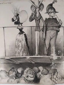 HONORE DAUMIER O CE QU'ILS SONT LAIDS SINGES LITHOGRAPHIE CARICATURE R4510 - Picture 1 of 2