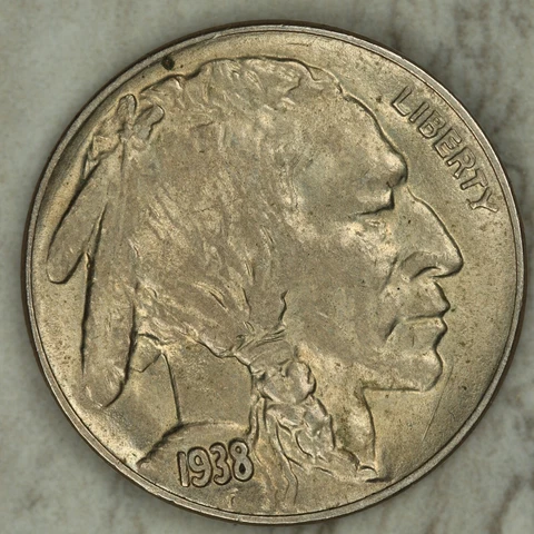 1938 D/D Buffalo Nickel FS-501 5C D DoubliNG AT Bottom of D - FULL HORN Cover