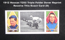 1912 HASSAN T202 Triple Folder Dover Reprint "Close at the Plate" _ Card (D)