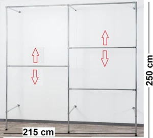 250 cm hoch Kleiderständer Wandregal Kleiderkammer Kleiderstange Garderobe W02 - Bild 1 von 11