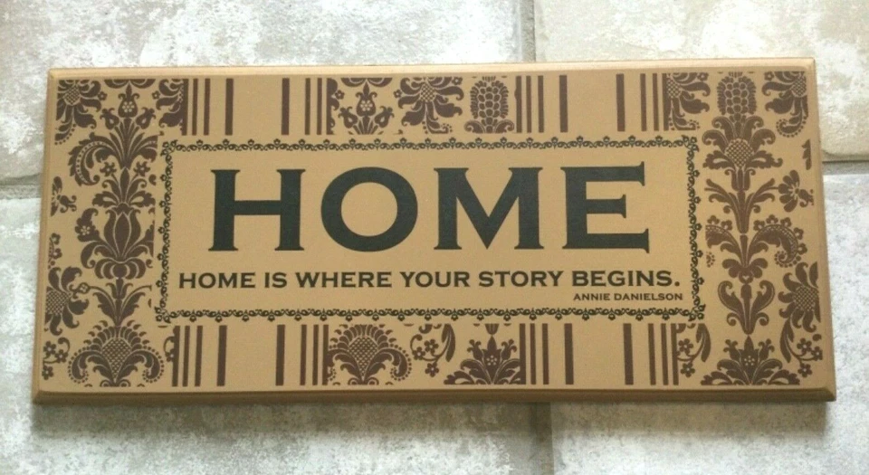 Letrero artesanal HOME "Home Is Where Your Story Begins" diseño Danielson de EE. UU. Foto 1 de 4