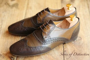 Gucci Three Tone Tan Brown Leather Oxford Brogue Shoes UK 6 E US 7 EU 40 - Picture 1 of 12