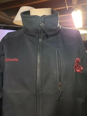 Washington State Cougars Columbia Mens Soft Shell Jacket Large  Black WSU - Image 1 of 4