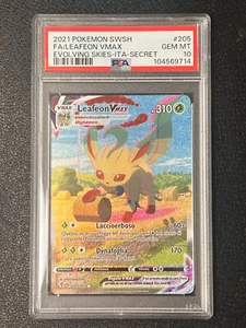 Leafeon vmax 205/203 full art alt | ethereal evolutions | Italian PSA 10 - Picture 1 of 2
