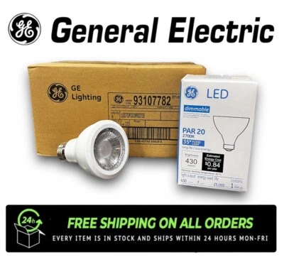 GE 93107782 PAR20 LED, Dimmable, 7W, Medium E26 Base, 2700K Bulb (Pack Of 6) - Image 1 of 4