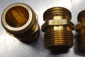 (1) 3/4" Male NPT Pipe to 3/4" GHT Male Garden Hose Adapter *THICK HEAVY BRASS* - Picture 1 of 1