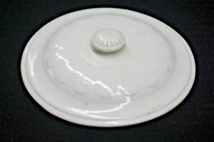 Stoneware Crock Lid with Petals -Red Wing Style - 7.5" Inner Rim -9.5" Total - Picture 1 of 5