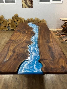 Ocean Epoxid Esstischplatte, Ozean Wellenoptik, Harztisch, Dekoplatte - Bild 1 von 11