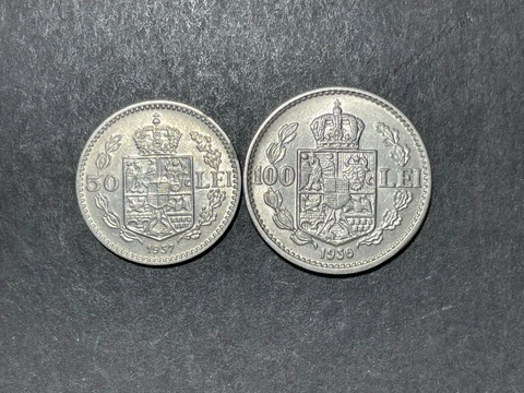 1936-1937 Romania 2 coins lot Cover