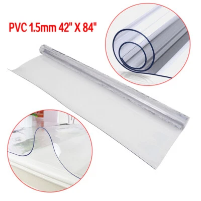 42 "X 84" Transparent Plastic Table Cover PVC Tablecloth Protector Pad Desk Mat - Image 1 of 4