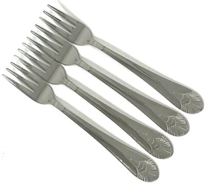 4 Oneida New York Europa Stainless Seafood / Cocktail Forks 6" Length Glossy - Picture 1 of 4