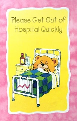 Cute GET WELL Card, Bear Hospital Sick Bed by Popular Greetings + Envelope - Image 1 of 4