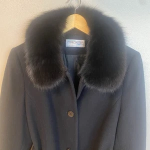 Cappotto Forecaster Of Boston 3/4 avvolgente - 100% lana - TG 8 - collo pelliccia di volpe - Foto 1 di 14