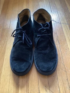 Bespoke Men's Size 10 Solid Black Suede Chukka Sneakers,Made in Italy,MINT - Picture 1 of 6
