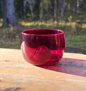 Kaj Franck Nuutajarvi | Ruby red art glass 1970s Finland - Picture 1 of 12