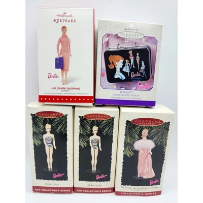 Lote de 5 Adornos de Navidad Barbie Sello Recuerdo Vintage Retro Aniversario Foto 1 de 4