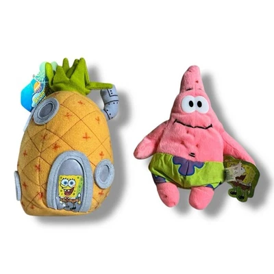 SpongeBob SquarePants Pineapple House & Patrick Lot Plush Stuffed Toy Nanco - Image 1 of 4