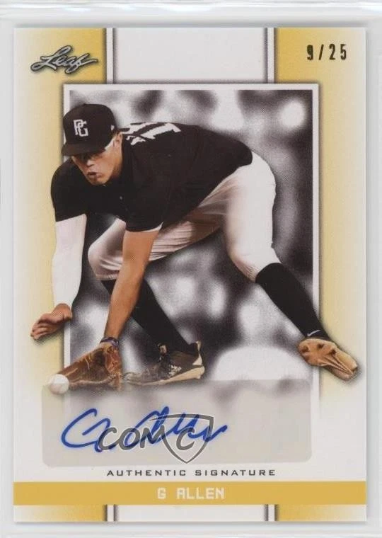 2019 Leaf Perfect Game National Showcase Auto Yellow /25 G Allen #BA-GA1 Auto - Image 1 of 2