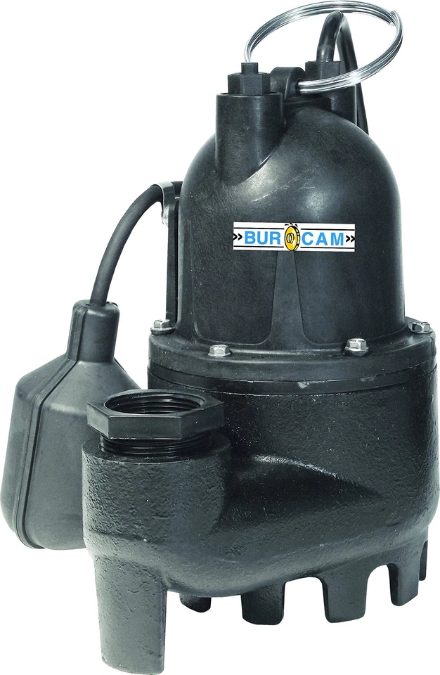 Bomba de sumidero sumergible de hierro fundido BurCam 300608H interruptor mecánico de 1/3 hp 115V Foto 1 de 1