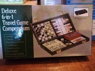Deluxe 6 in 1 travel game compendium new - Image 1 of 4