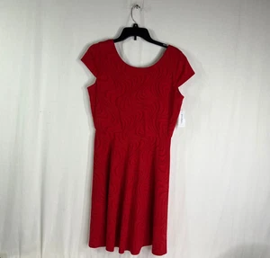 NWT Dress Barn Women's Red Fit and Flare Dress - Size 10 - Picture 1 of 4