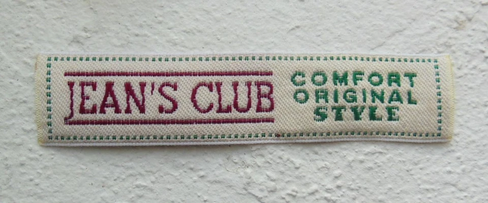 Ancien écusson, étiquette " Jean's Club " couture - mercerie - Photo 1/1