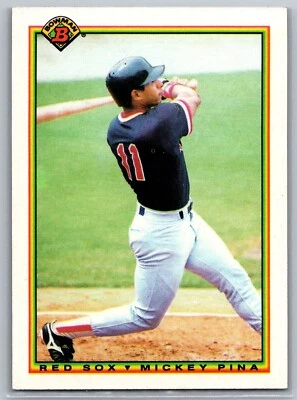 1990 Bowman - #270 Mickey Pina (RC) Boston Red Sox MLB Baseball Card - Image 1 of 2