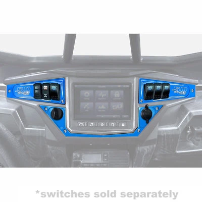 3pc Ride Command 6 Switch Dash Panel Polaris RZR XP1000 Turbo S 1000 900 Blue - Image 1 of 4