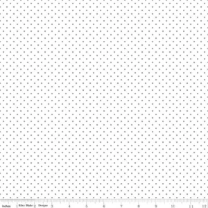 Fat Quarter Riley Blake Basics Swiss Dot (Printed) Gray On White Quilt Cotton - Picture 1 of 1