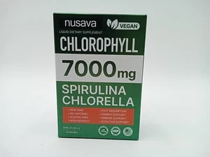 Chlorophyll Liquid Drops 7000mg Spirulina Chlorella 2-Pack EXP 08/26 - Picture 1 of 5