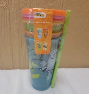 ¡ZAK! Vasos Minions Glow In the Dark incluyen pajitas a juego 4 piezas 24 oz - Imagen 1 de 6