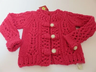 Suéter Oilily Niñas Lana Grueso Tejido Rosa 128 EE. UU. 7/8 NUEVO CON ETIQUETAS $218  Foto 1 de 4