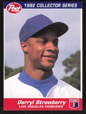 Darryl Strawberry 1992 Post Cereal #10 Los Angeles Dodgers {0621