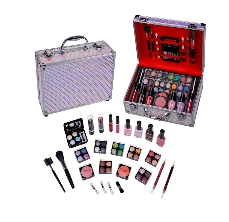CAMEO HOLOGRAPHIC LEATHER PROFESSIONAL ELEGANT MAKEUP KIT ALL IN ONE SET - Image 1 of 2