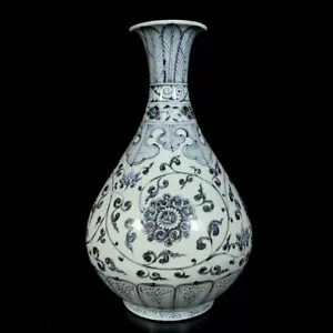 12.8''Blue porcelain vase with flower patterns of Hongwu period in Ming Dynasty. - Picture 1 of 9