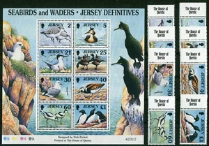 GB Jersey 765 - 772 + Bloque 15 Estampillada sin montar o nunca montada motivo póstrico aves 1997 lago y aves acuáticas - Imagen 1 de 3