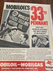 Vintage 1938 Mobiloil 33rd Pennant 1st Choice Of Motorists ad - Picture 1 of 1