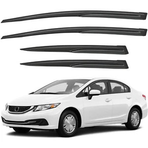 Protectores de lluvia visera de ventana lateral tintada oscura con cinta para Honda Civic Sedán 12-15 - Imagen 1 de 13