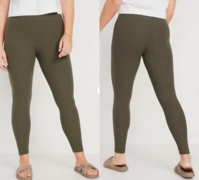 Old Navy Women’s High-Waisted Rib-Knit Leggings Heritage Green Size Medium - Image 1 of 4