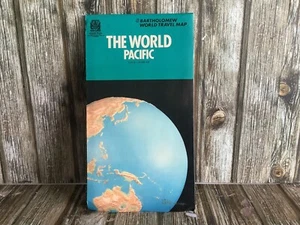 THE WORLD PACIFIC MAP GENUINE JOHN BARTHOLOMEW & SON PRODUCT - Foto 1 di 5
