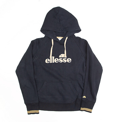 ELLESSE Embroidered Black Pullover Hoodie Womens S • 24.23€