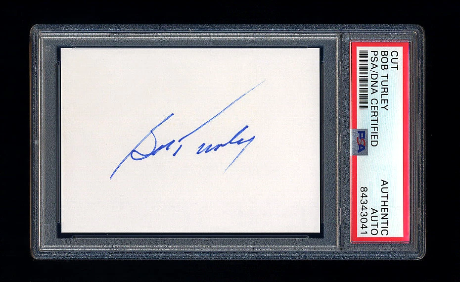 BOB TURLEY  SIGNED MINT CUT PSA/DNA AUTOGRAPHED 1958 CY YOUNG AWARD YANKEES WSC - Image 1 of 1