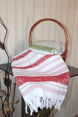 TROY Authentic Turkish Flower Patterned Peshtemal Spa, Gym, Bath Beach Towel  - Image 1 of 4